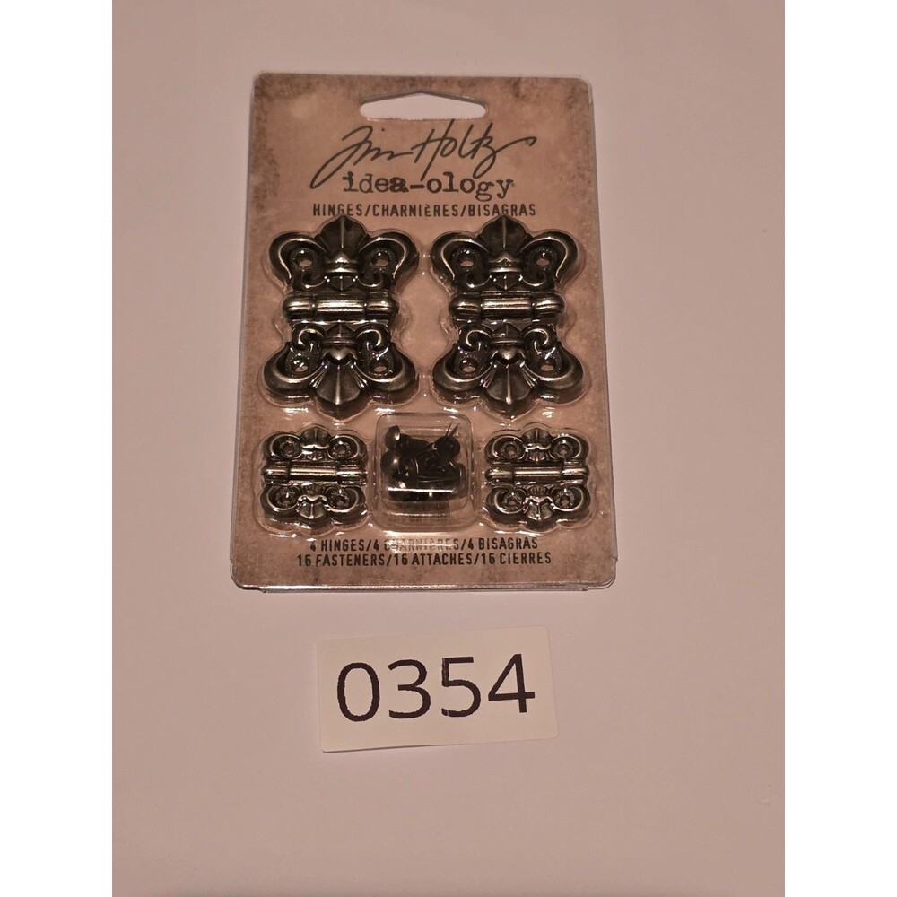 Tim Holtz Idea-ology Ornate Hinges 4 Hinges 16 Fasteners New Sealed